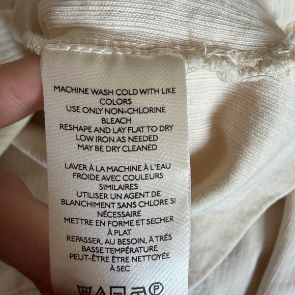 Anthropologie Pilcro Ivory Ribbed Cut Out Hoodie Top size XS EUC - Picture 8 of 8